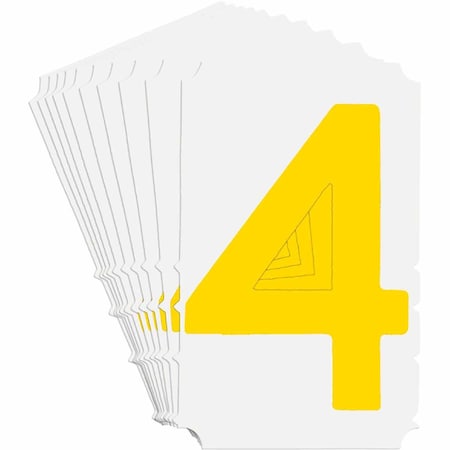 Brady Quik-Align 5150 Series Polyester 4 in Lbl Legend: 4 Yellow 10PK 5150P-4